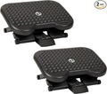 Mind Reader Foot Rest, Under Desk at Work, Ergonomic, Height Adjustable, Office, Plastic, 17" L x 13" W x 6.25" H, Set of 2, Black
