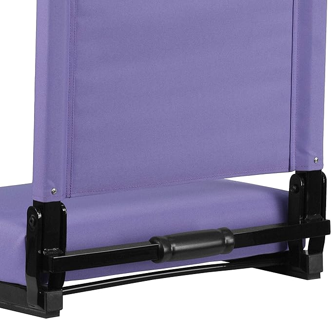Flash Furniture Grandstand Portable Stadium Seats for Bleachers or Benches, Folding Padded Stadium Chairs with Handle, Pack of 2, 500 lb. Weight Capacity, Purple
