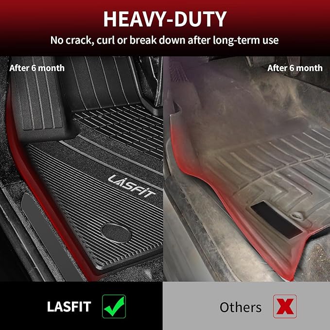 LASFIT Floor Mats Fit for BMW X5 New 2019-2025 2026 All Weather Floor Liners Custom Fit TPE Mat Front & Rear Rows Car Mat Full Set for 50i M50i M 45e 50e 40i M60i(Only for 5 Passengers), Black