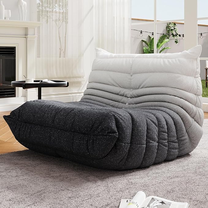 Selyteramy Oversized Bean Bag Chairs for Adults, Giant Beanbag Chair with Memory Foam, Comfy Lounge Chair Lazy Sofa for Apartment, Living Room, Bedroom, Office(Knit Fabric)