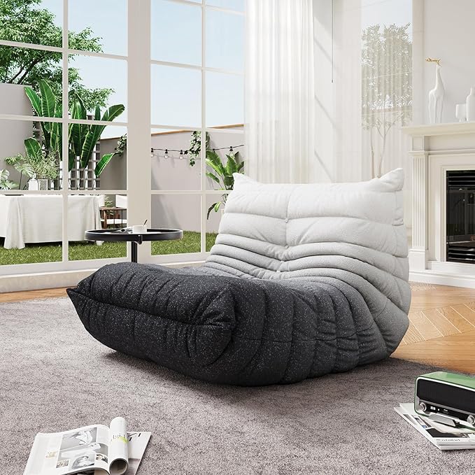 Selyteramy Oversized Bean Bag Chairs for Adults, Giant Beanbag Chair with Memory Foam, Comfy Lounge Chair Lazy Sofa for Apartment, Living Room, Bedroom, Office(Knit Fabric)