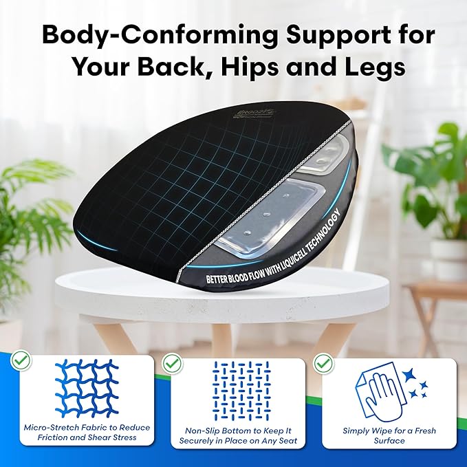 ERGO21 Original Seat Cushion with LiquiCell Technology – Tailbone, Sciatica, Hip & Lower Back Pain Relief – Car Seat Cushion, Office Chair, Truck, Travel, Home – 18"x17"x2"