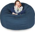 Lumaland Luxurious 3ft Bean Bag Chair with Microsuede Cover - Ultra Soft, Foam Filling, Washable Bean Bag Sofa for Adults, Teenagers, Kids, Pets - Sack Chair for Living Room, Bedroom - Navy Blue