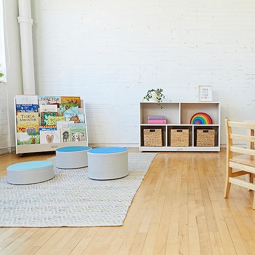 ECR4Kids SoftZone Colorful Stump Stool Set, Flexible Seating, Contemporary, 3-Piece