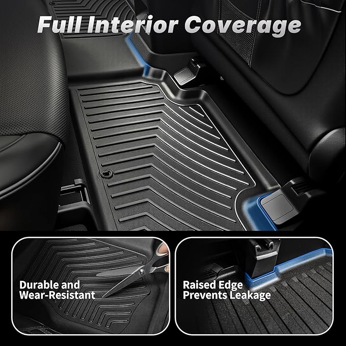 OEDRO Floor Mats Fit for Ford Expedition/Expedition Max 2025-2018 with 2nd Row Bench Seat,All Weather Expedition Car Mat Includes 1st and 2nd 3rd Row Floor Liners, Black