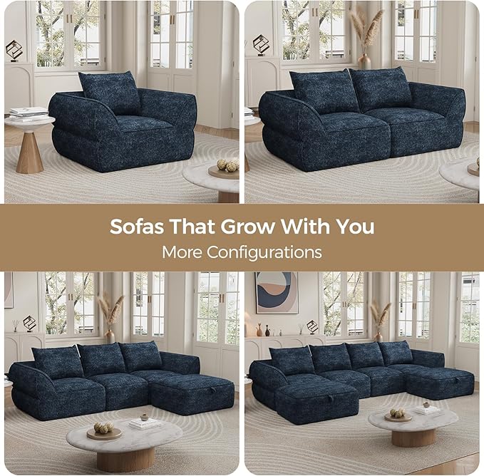 76.4" Cloud Loveseat Sofa, Deep Seat Couch with Pillows, Modern Comfortable Upholstery Boneless Sofa, 1 Piece for Living Room, Bedroom, Apartment, Removable Cover，No Assembly Required, Aqua Blue