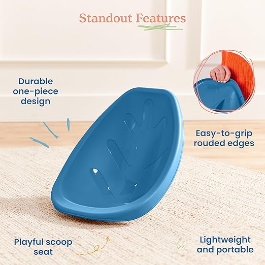 ECR4Kids Leaf Floor Seat, Rocker Chair, Peacock Blue, 6-Piece