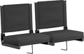 Flash Furniture Grandstand Portable Stadium Seats for Bleachers or Benches, Folding Padded Stadium Chairs with Handle, Pack of 2, 500 lb. Weight Capacity, Black