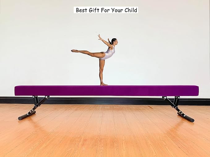 MARFULA Adjustable Balance Beam 8 ft Gymnastic Beam Adjustable Height for Kids and Teenage of All Gymnastic Levels, Gymnastic Training Beam Gymnastic Equipment for Athlete Home and Gym Club Use