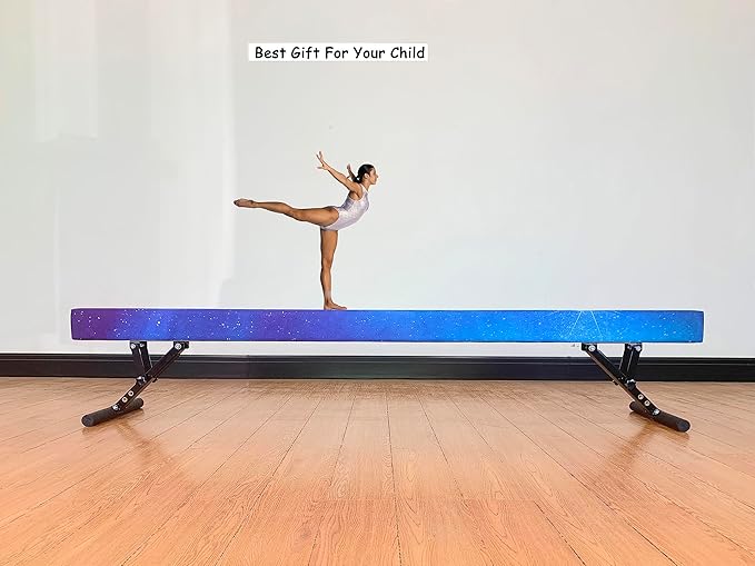 MARFULA Adjustable Balance Beam 8 ft Gymnastic Beam Adjustable Height for Kids and Teenage of All Gymnastic Levels, Gymnastic Training Beam Gymnastic Equipment for Athlete Home and Gym Club Use