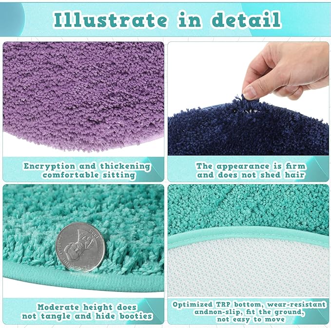 Funtery 30 Pieces Kids Carpet Circle Seats Bulk 18 Inch Classroom Children's Mats Multi Color Rug Mats Round Soft Warm Floor Cushions for Library School Story Time Group Activity Play Areas