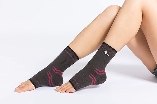 ABIRAM Ankle Brace for Women & Men, Ankle Compression Sleeve with Wrap, Foot Support Sleeve, Ankle Support for Sprained Ankle, Plantar Fasciitis Relief Socks, Achilles Tendonitis, Sports, M