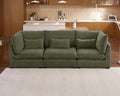 Oversized Modular Sofa, Extra Deep Cloud Chenille Sectional Couch with Ottoman Chaise, Fluffy Chenille 3 Seater Sofa for Living Room, Villa (Basic 3 Seater, Chenille Green)