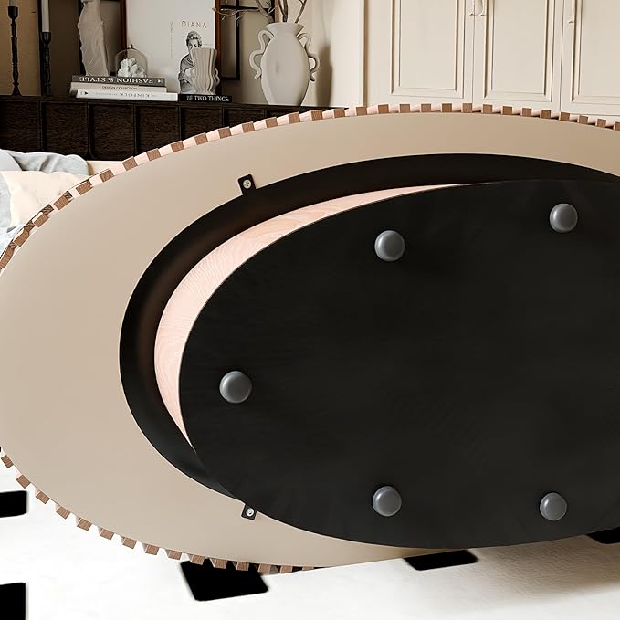 Oval Coffee Table for Living Room Modern Wood Center Tables with Storage Drum Tea Cocktail Fluted Mid Century Apartment Easy Assemble, Wood 31.5" D x 47.2" W x14.2 H