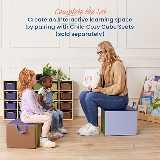 ECR4Kids SoftZone Adult Cozy Cube, Flexible Seating, Earthtone