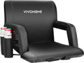 VIVOHOME Padded Stadium Seats with Back Support and Cushion, Portable Reclining Bleacher Chairs with Armrest and Cup Holder, Comfortable for Various Sports Events