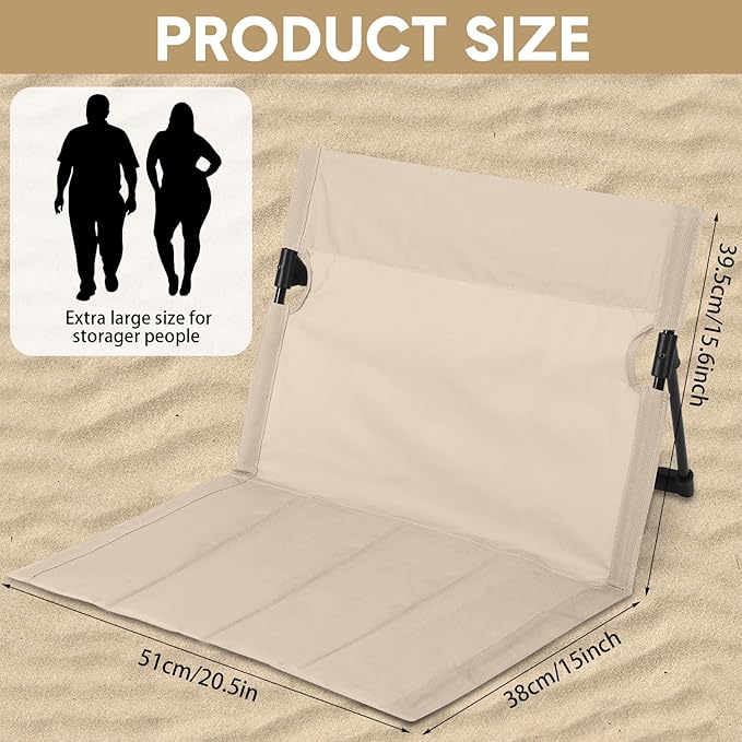 Jetec Foldable Floor Backrest Chair Portable Camping Chair with Storage Bag Light Weight Lazy Seat for Indoor Outdoor Bed Ground Park Lawn Concerts Beach Hiking