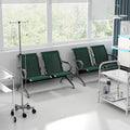 Kinfant 2-Seat Waiting Room Chair - Office Guest Reception Chairs with Ergonomic Backrests, Airport Waiting Bench with Armrests, Metal Waiting Furniture for Hospital, Bank (Dark Green, Set of 2)