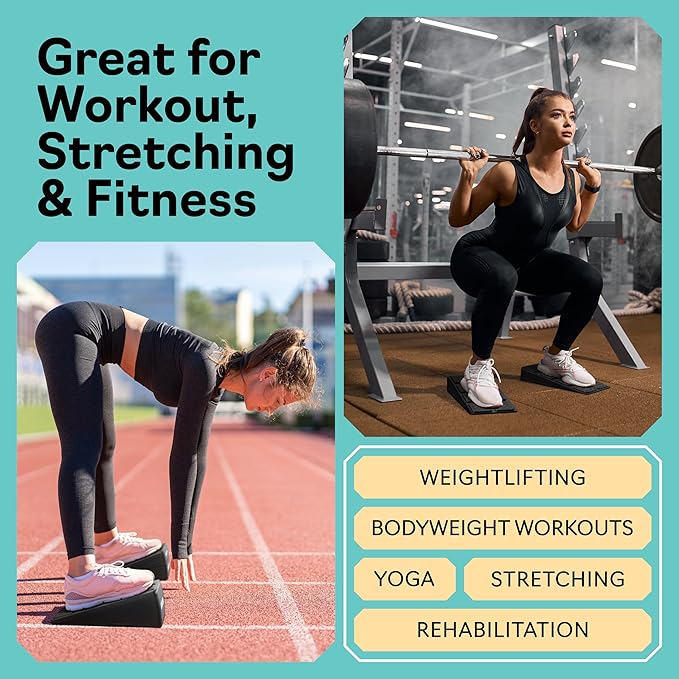 Squat Wedge - Squat Wedge Block 960 LBS Capacity - Slant Board for Calf Stretching with 5 Adjustable Angles - Calf Stretcher Slant Board - Yoga Blocks - EPP Material for Ankle Mobility & Physical Therapy