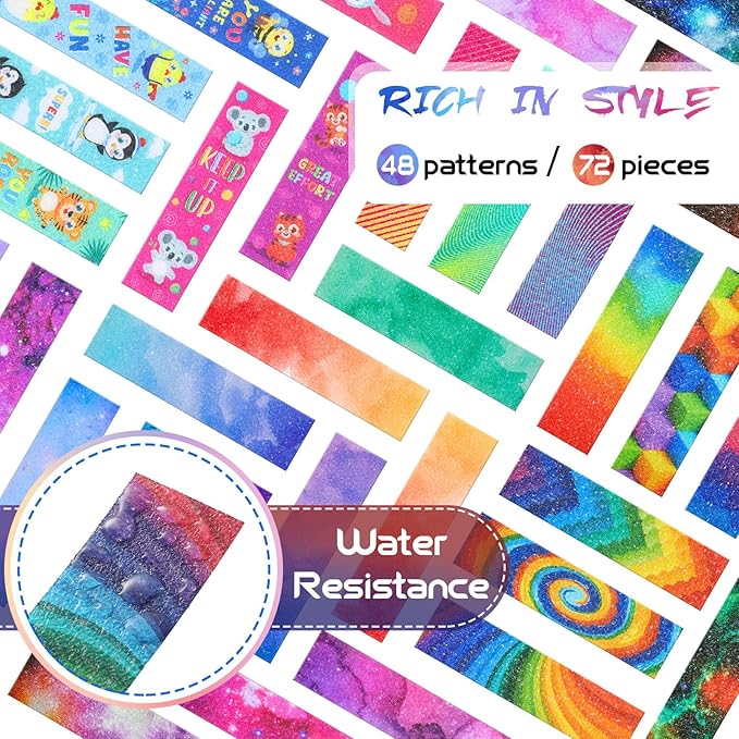 Gersoniel 72 Pcs Anxiety Sensory Stickers Strips Adhesive Textured Mental Health Calm Stickers Mindfulness Fidget Decals Stress Anxiety Relief Items for Therapy Office Desk Counselor(Mixed)