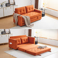 VINGLI Sofa Bed Full Size Pull Out Couch Bed Burnt Orange Futon Couch 64" W 84" L Loveseat Sleeper Floor Couches for Living Room Convertible Loveseat Sofa Foldable Sofa Bed