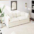 Aoowow Modular Sectional Sofa Modern Convertible Loveseat Couch,77.16 Inch Deep 2-Seater Sofas Comfy Chenille Cloud Sofas and Couches with Pillows for Living Room Apartment（Beige）
