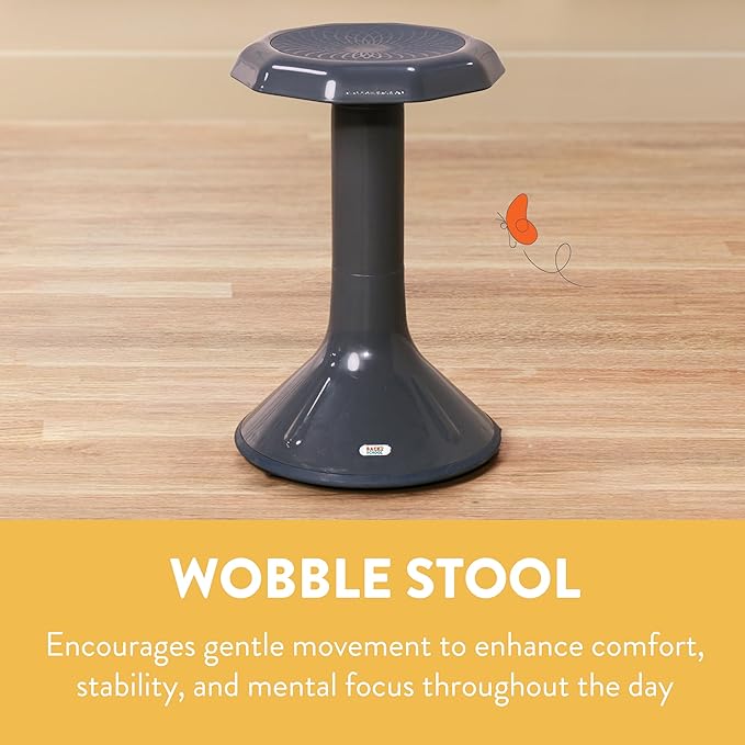 Wobble Stool, 20", Flexible Seating, Grey