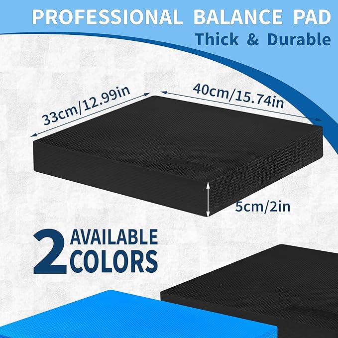 OiZenhio Professional Foam Balance Pad, Large Balance Pads for Physical Therapy, Foam Balance Board for Rehabilitation Stability Workout Knee and Ankle Exercise Strength Training