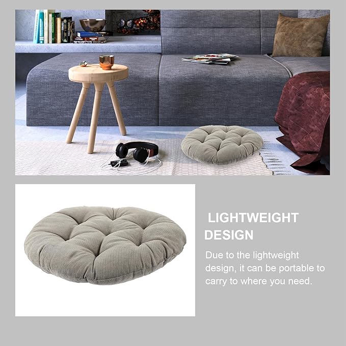 Floor Pillow Meditation Cushion 42cm Diameter Corduroy Chair Pad Thick 6-8cm Sitting Mat Soft Seat Cushion for Yoga Living Room Tatami Seating