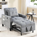 choairy Convertible Sleeper Chair, 3 in 1 Sleeper Chair Bed Pull Out Sofa Bed Chairs, Velvet Single Sofa Beds with Adjustable Backrest for Adults Reading Living Room, Bedroom, Dark Grey