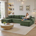 133" Sectional Couches for Living Room Cloud Couch Sofa with L-Shape Upholstered Boneless Couchs Modern Modular Sectional Couch with Chaise (Green, 133" W+U Facing Chaise)