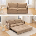 GRAINLLE King Size Pull Out Couch,3-in-1 Corduroy Sleeper Sofa Couch with Pull Out sofa bed,USB & Side Storage,Convertible Loveseat Sleeper couch for Living Room, Bedroom, pet-friendly (Khaki, 73.6'')