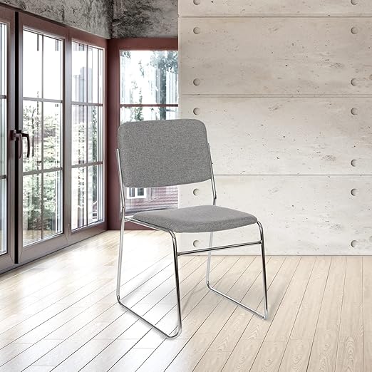 OEF Furnishings Padded Signature Stack Chair, Grey