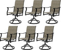Outdoor Swivel Dining Chairs with Textilene Breathable Back, Swivel Patio Dining Chairs Set of 6, SwivelPatio SlingChairs Set for Poolside Lawn Garde