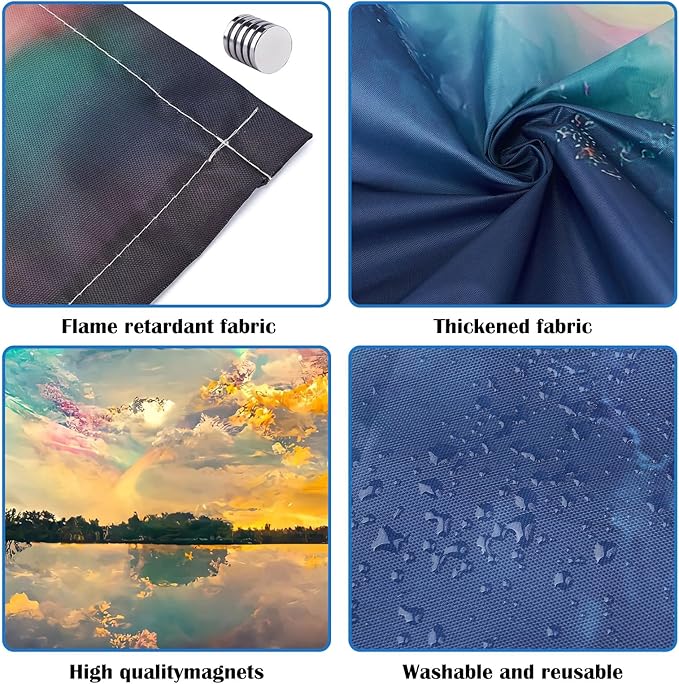 8 Pcs Fluorescent Light Covers - 4 x 2 Feet Covers for Ceiling Lights, Magnetic Light Filters for Classroom, Office, Hospitals, Home (Auspiciousness Clouds)