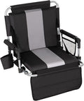 HIGH POINT SPORTS Foldable Stadium Seat Portable Folding Stadium Chairs Padded Bleacher Seat Cushion Bleacher Chair with Armrest and Cup Holder