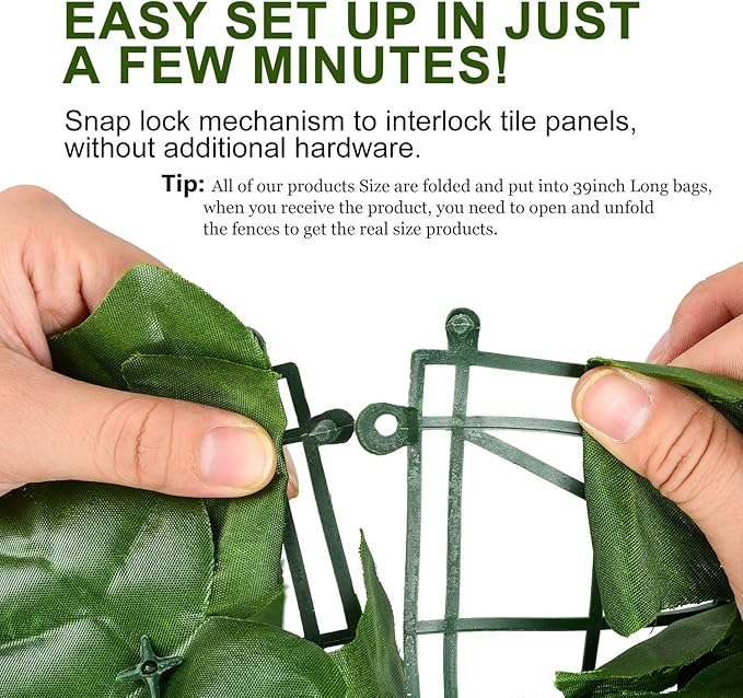 DearHouse Artificial Ivy Privacy Fence - 137.8x68.9inch Artificial Hedges Fence and Faux Ivy Vine Leaf Decoration for Outdoor Indoor Garden Decor