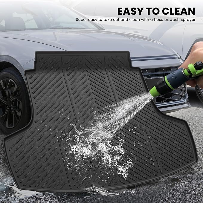 LASFIT Cargo Mat for Hyundai Sonata 2026 2025 2024 2023 2022 2021 2020 / Kia K5 2021-2025, All Weather TPE Custom Fit Car Trunk Mats Cargo Liners Accessoires, Black