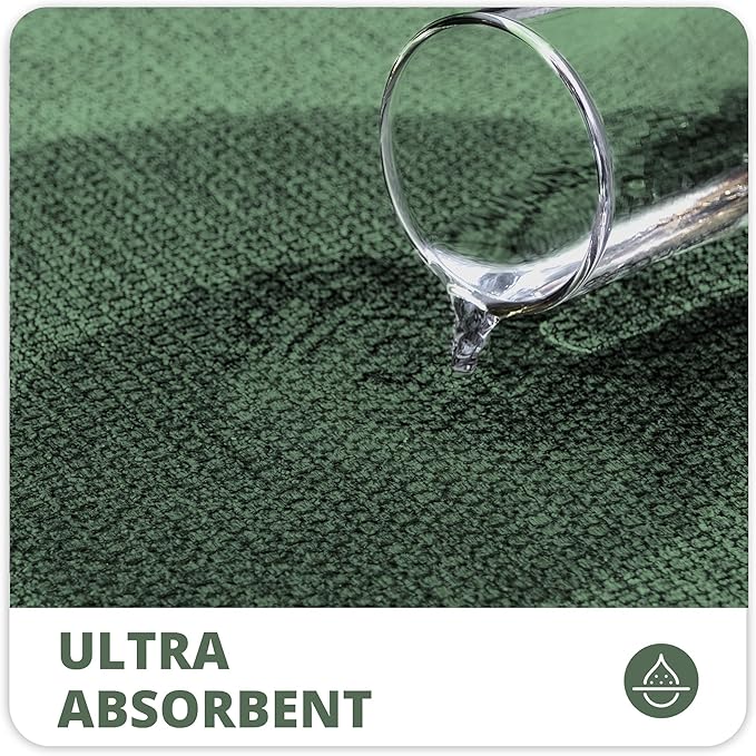 Bosap Toilet Rugs U Shaped Bathroom Rug,Machine Washable Non Slip Quick Dry Super Absorbent Ultra Thin Toilet Mats for Bathroom Toilet.Green,1'8"x2'(20x24inch)