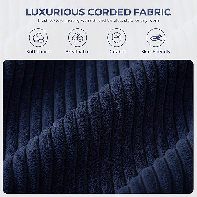 MAXYOYO Modular Sectional Chaise Lounge Sofa, 2 Sets Upholstered Lounge Chair with Ottoman, Comfy Round+ Square Couch with Layered Cushion, Tufted Sleeper Chair for Living Room, No Assembly, Navy