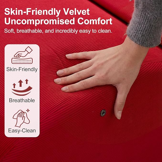 Yoga Chaise Lounge Chair, S-Shaped Floor Sofa with Moveable Headrest, Lumbar Pillow, Support Cushion, Footrest, Non-Slip Base, No-Assembly Lounger for Stretching, Meditation & Relaxation (Red)