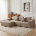 Sytopia 109" L-Shaped Cloud Couch, Boneless Modular Sectional Sofa with Deep Seat for Living Room Bedroom, Modern Floor Couch Corduroy, Comfy Sleeper Futon Sofa Bed 40D Foam Furniture, Left Facing
