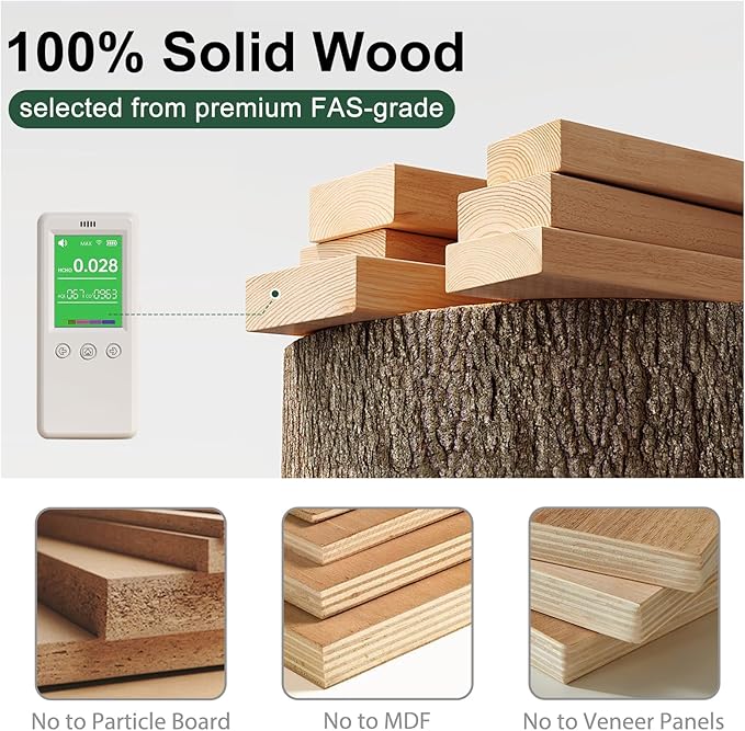 Solid Wood Coffee Table - Modern Wooden Center Coffee Table with Storage Shelf for Living Room,Apartment and Office