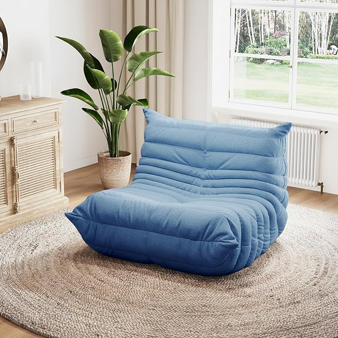 Selyteramy Oversized Bean Bag Chairs for Adults, Giant Beanbag Chair with Memory Foam, Comfy Lounge Chair Lazy Sofa for Apartment, Living Room, Bedroom, Office(Teddy Fabric)