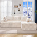 Modular Sectional Sofa Couches L-Shape Couch 3 Seat Modular Sofa Memory Foam Sectional Couches for Living Room, Cloud Couch with Oversized Chaise (White Check, 96" Right Facing Chaise)