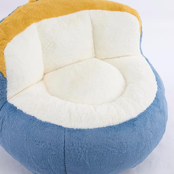 KEIKI Oversized Bean Bag Chairs, Bean Bag Couch for Adults and Kids, Large Reading Chair, Multicolor Faux Fur Floor Sofa for Reading, Playing or Relaxing
