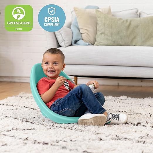 ECR4Kids Leaf Floor Seat, Rocker Chair, Seafoam, 6-Piece