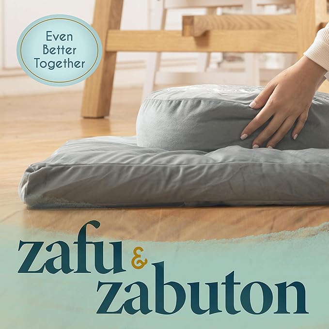 Florensi Meditation Mat Zabuton, Velvet Floor Cushions for Sitting, Meditation Cushions and Pillows with 100% Cotton Insert, Yoga Cushion for Women and Men