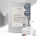 GroundLuxe Organic Fitted Grounding Sheet in Light Gray for a King Size Bed