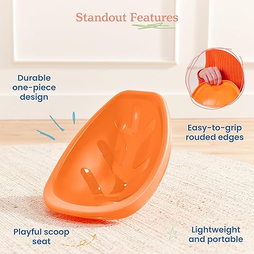 ECR4Kids Leaf Floor Seat, Rocker Chair, Orange, 6-Piece
